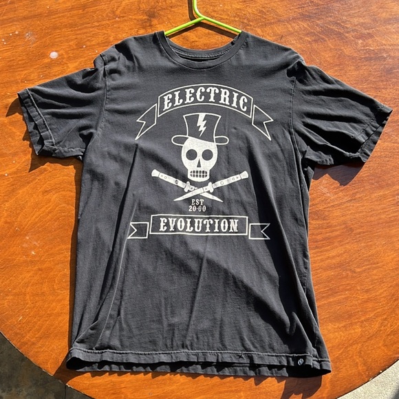 MENS X-LARGE “ELECTRIC EVOLUTION” BLACK SHORT SLEEVE T-SHIRT - Picture 3 of 4